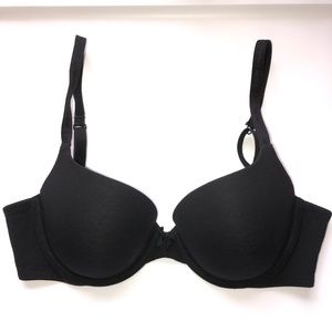 VICTORIA’S SECRET Cotton Lined Demi Bra Adjustable Crossback Black 36C